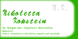 nikoletta kopstein business card